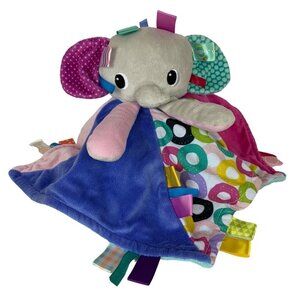 Bright Starts Taggies Elephant Plush Lovey Security Blanket Soft Baby Soother